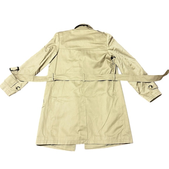 ASOS NEW CREAM TANNED TRENCH COAT SIZE 4 WITH BELT AND SIDED POCKETS - Picture 2 of 12